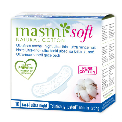 Peceta nate Masmi Ultra Thin Cotton, me krahë, 10 copë