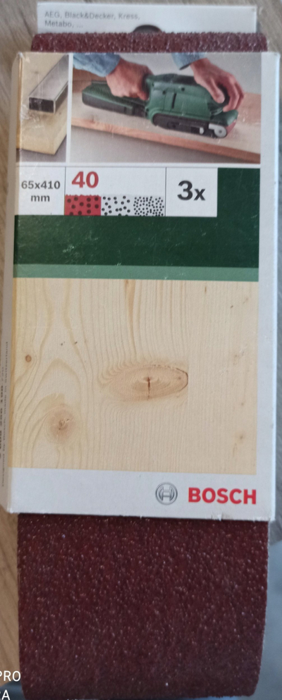 Rrip zmerile Bosch 2609256198, granulim 40, 410 x 65 mm, set 3 copë