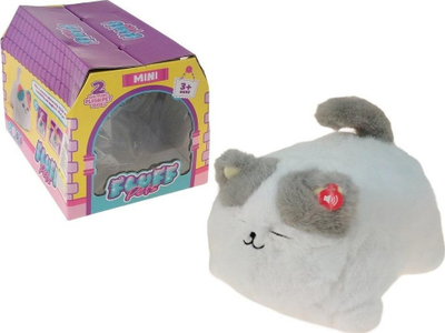 Lodra pelushi Fluffy Pets Mini Kitten, kotele elektronike me zë, 25 cm, e bardhë me gri