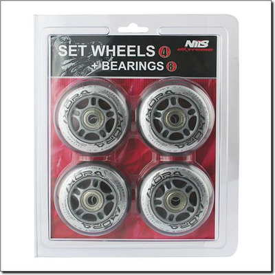 Rrota patinash Nils Extreme PU Wheels 70x24 mm, 82A, set me 4 rrota, transparente