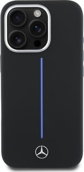 Mbrojtëse telefoni Mercedes Stripe, silikon, MagSafe, për iPhone 16 Pro, e zezë