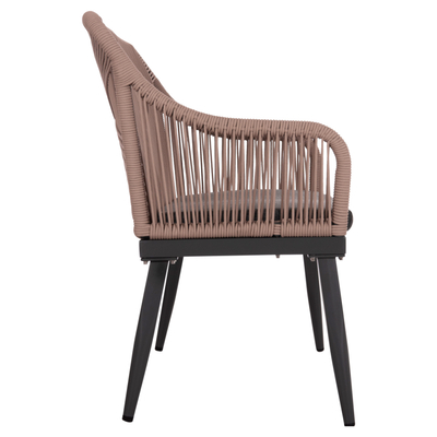 Kauç dy vendësh kopshti MYRTIA HM5550.12, alumin, litar Teslin, antracit dhe bezhë