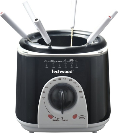 Fritezë elektrike Techwood TFF-86, me termostat të rregullueshëm, e vogël, e zezë