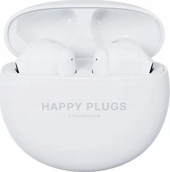 Безжични слушалки Happy Plugs Joy Lite, True Wireless, со кутија за полнење, бели