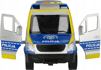 Makinë lodër policie Mega Creative 520414, me dritë edhe zë, me dyer që hapen, e bardhë me bojë të kaltër