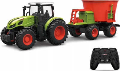 Traktor lodër me pult Kuroy, 2.4GHz, me rimorkio, jeshil