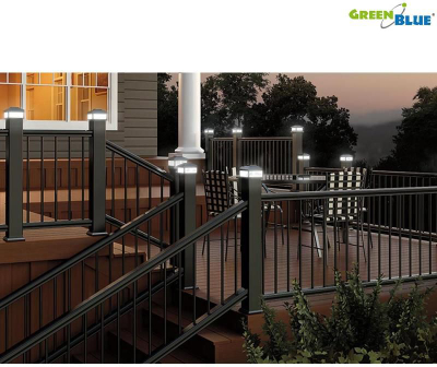 Lampë solare për shtylla GreenBlue GB125, LED, 60x40 cm, e zezë