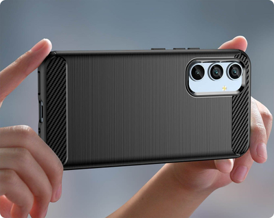 Mbrojtëse telefoni Samsung Galaxy A54 5G, gome TPU, stil karbon, e zezë