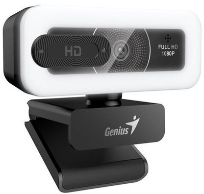 Webkamera Genius FaceCam Light, Full HD 1080p, me dritë LED, me mikrofon, e zezë