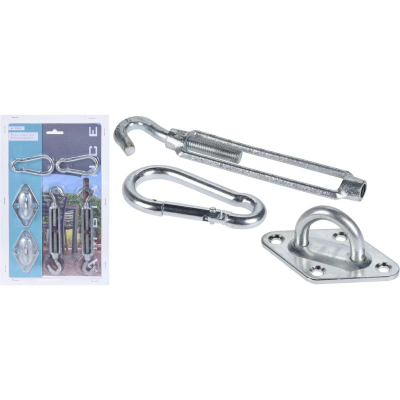 Set montimi Affek Design për tendë sail në kopësht, metal, argjendtë
