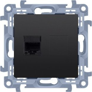 Prizë muri internet Simon 10 C51.01/49, RJ45 Cat 5e, IP20, e zezë mat
