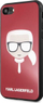 Këllëf telefoni Karl Lagerfeld Iconic Glitter Karl`s Head, për iPhone X XS, TPU PC, i kuq
