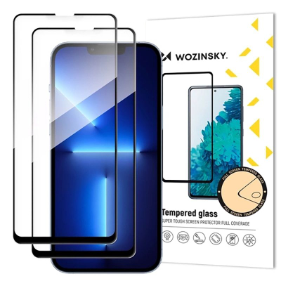 Xham mbrojtës Wozinsky Full Glue për Samsung Galaxy A17 A17 5G, set 2 copë, 9H, me kornizë të zezë