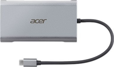 Dock stacion Acer HP.DSCAB.002, USB‑C, HDMI, VGA, Gigabit LAN, ngjyrë argjendtë