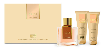 Set eau de parfum 100 ml + xhel dushi 100 ml + losion trupi 100 ml Rue Broca Pride Femme