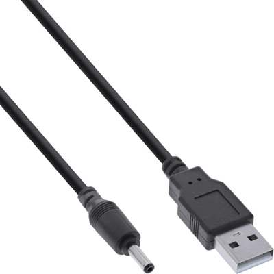 Kabllo furnizimi InLine USB A në DC 3.5x1.35mm, 1m, 5V 3A, e zezë