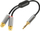 Adapter audio Blow Premium, Jack 3.5mm në 2x RCA, 15cm, i zi