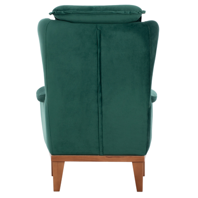 Fotelje bergere Bennington, kadife, 75x100x100 cm, jeshile Cypress