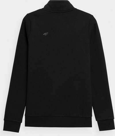 Bluzë sportive për goca 4F SWSF371, me zinxhir, microfleece, e zezë