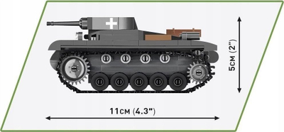 Lojë me blloqe Cobi HC WWII Tank Panzer II Ausf. A, 250 copa, shkalla 1:48, shumëngjyrëshe