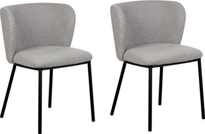 Set karrigesh ngrënieje Beliani Mina, boucle, 2 copë, gri