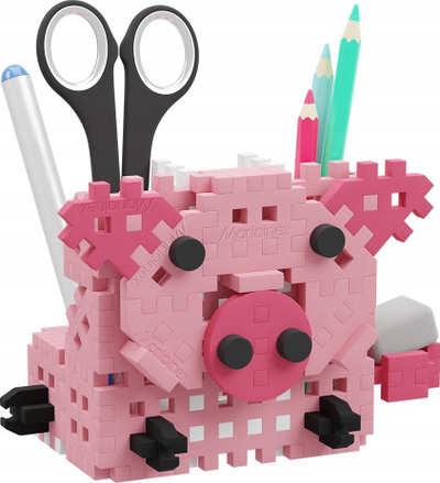 Arka ndërtuese Marioinex Mini Waffle Piggy Organizer, 70 elemente, shumëngjyrëshe