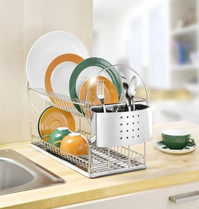 Tharëse enësh Wenko Exclusiv Duo 2329100, dy nivele, çelik inox, argjendtë