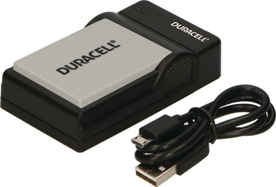 Karikues baterie për kamera Duracell DR9933 NB-7L, USB, me kabllo, i zi
