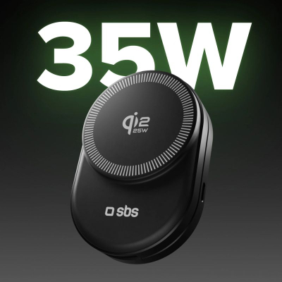 Stacion karikimi pa tela SBS Power Dock 3 në 1, Qi2.2, 35W, i zi