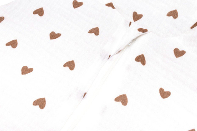 Qese gjumi verore me këmbë Sweety Summer Hearts, muslin pambuku, 0.5 TOG, me shumë ngjyra