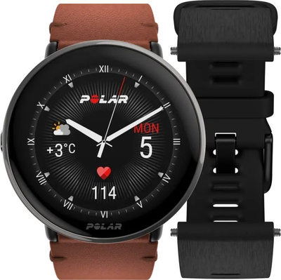 Orë sportive Polar Ignite 3 Titanium, GPS, ekran 1.28" AMOLED, kafe