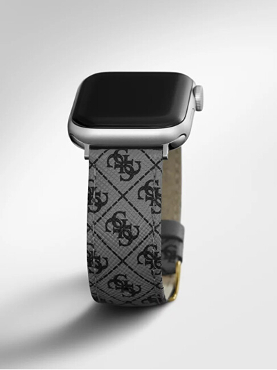 Rrip Guess Quattro G CS2001S2, për Apple Watch, 38-41 mm, i hirtë
