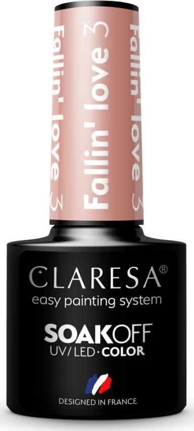Llakk xhel për thonj Claresa SoakOff Fallin' Love Shade 3, UV LED, 5g