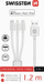 Kabllo karikimi Swissten Textile 3in1 MFi, 1.2m, Sync & Charge, e bardhë