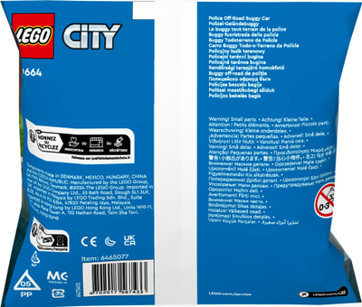 Set lodër LEGO City Police All Terrain Buggy 30664, 35 copa, makinë policie