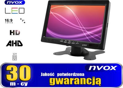 Monitor parkimi për makinë AHD, 7", 4 kamera 4PIN, 12V 24V, i zi