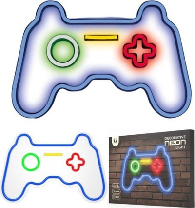 Lampë dekorative neon Gamepad, dimmer, USB, shumëngjyrëshe