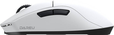 Mouse gaming DAREU Tri-mode, PAW3395 26000 DPI, 2.4G Bluetooth USB, i bardhë