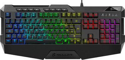Tastierë gaming Sharkoon SKILLER SGK4, USB, dritë RGB, e zezë