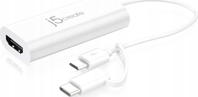 Adapter USB j5create JUA560, Android USB në HDMI, 60 Hz, i bardhë