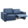 Divan elektrik me recliner, 2 vende, poliestër, blu