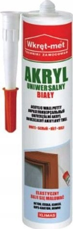 Mastikë akrilike Klimas Wkręt-met universal, 310 ml, e bardhë