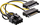 Kabllo energjie InLine 26628D, SATA 15 pin në PCIe 8 pin, 0.15m, e verdhë