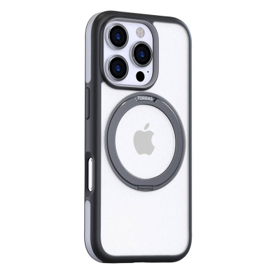 Mbrojtëse telefoni Torras Rigid Durable për iPhone 16 Pro Max, paketë 2 copë, MagSafe, transparente me kornizë të zezë