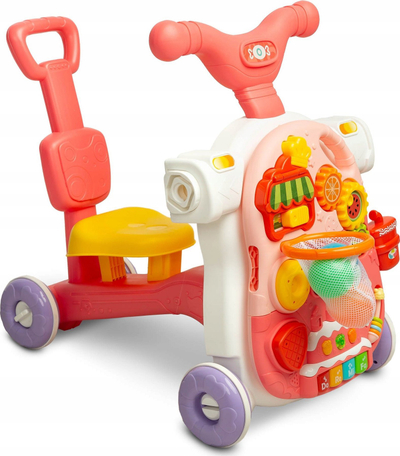 Ecëse multifunksionale Toyz 5 në 1, me panel muzikor, për bebe 12m+, rozë