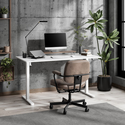 Tavolinë zyre SENSE7 NOJO LIGHT, elektrike, 140x70 cm, e bardhë
