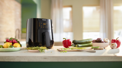 Fritezë me ajër Philips AirFryer Compact Spectre HD9252/90, 4.1L, ekran me prekje, e zezë