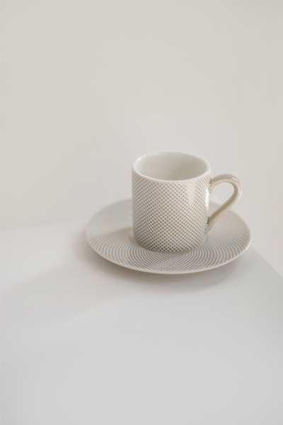 Filxhan porcelani Verlo NORWICH, 90 ml, dekor gjeometrik, bezhë