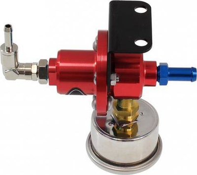 Rregullator presioni karburanti D1Spec D, universale, me manometër, i kuq
