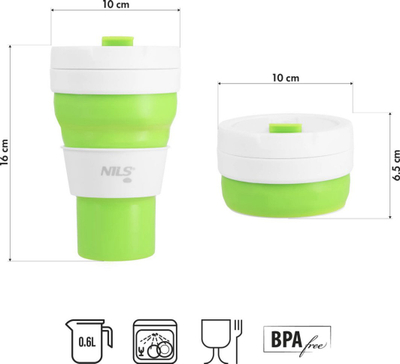 Gotë palosëse silikoni NILS Camp NC4103, 600 ml, gri